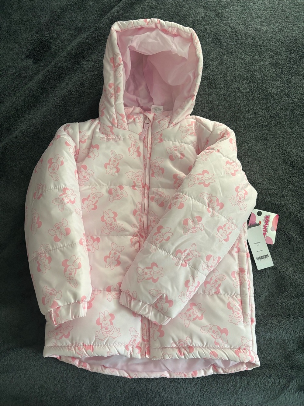 Carter's Light Pink Disney Minnie Mouse Puffer Hooded Jacket
